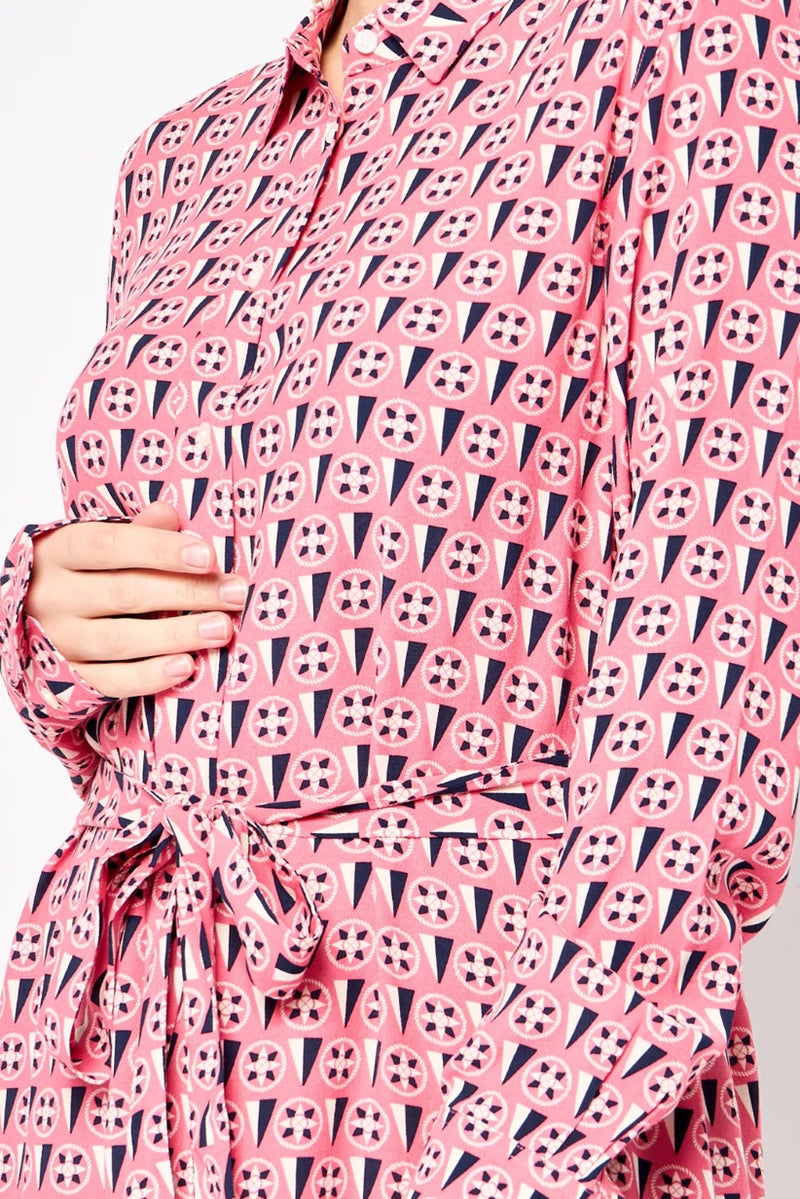 GANT فستان ميني مطبوع بالكامل للنساء، متعدد الألوان - Image 5